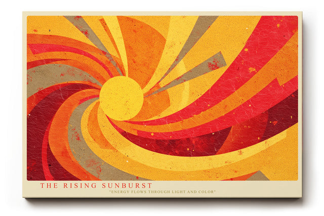 Paul Sinus Wandbild The Rising Sunburst abstraktes Sonnenmotiv mit dynamischen Strahlen in Rot-, Orange- und Gelbtönen