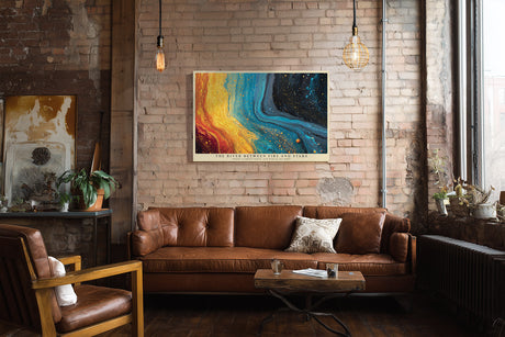 Paul Sinus Wandbild The River Between Fire and Stars Abstract Flow of Elements in Motion