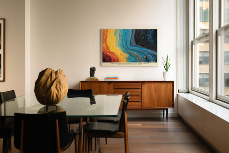 Paul Sinus Wandbild The River Between Fire and Stars Abstract Flow of Elements in Motion