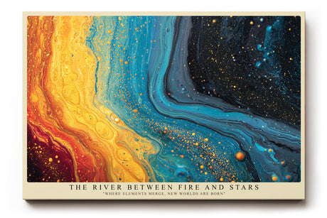 Paul Sinus Wandbild The River Between Fire and Stars Abstract Flow of Elements in Motion