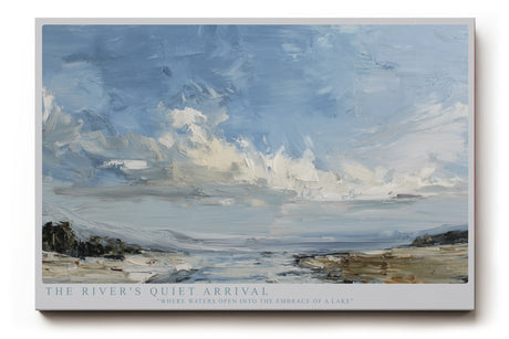 Paul Sinus Wandbild The River’s Quiet Arrival – Friedvolle Landschaft in zarten Blautönen und sanfter Bewegung