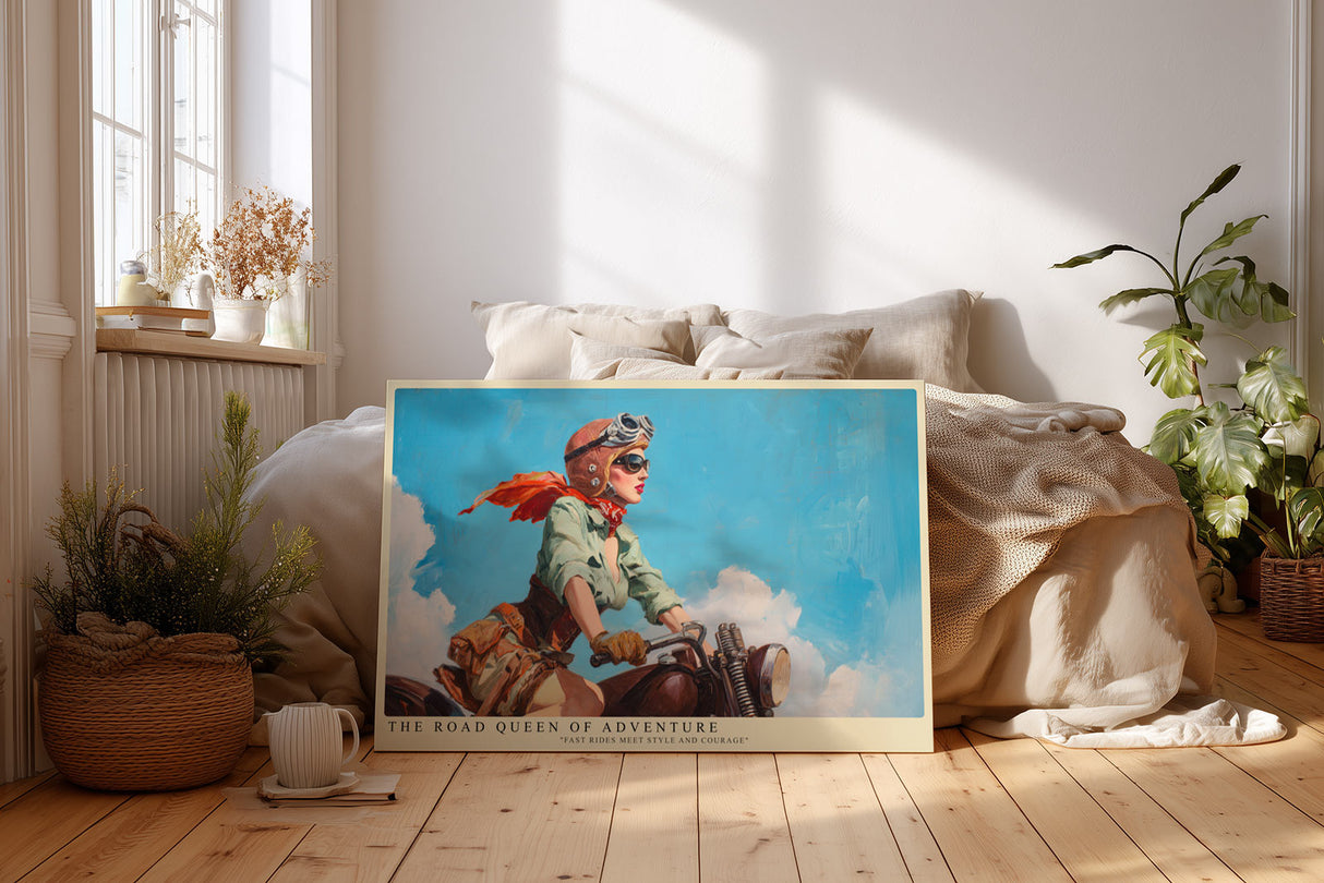 Paul Sinus Wandbild The Road Queen of Adventure – Kraftvolle Eleganz zwischen Freiheit und Stil im Retro-Design