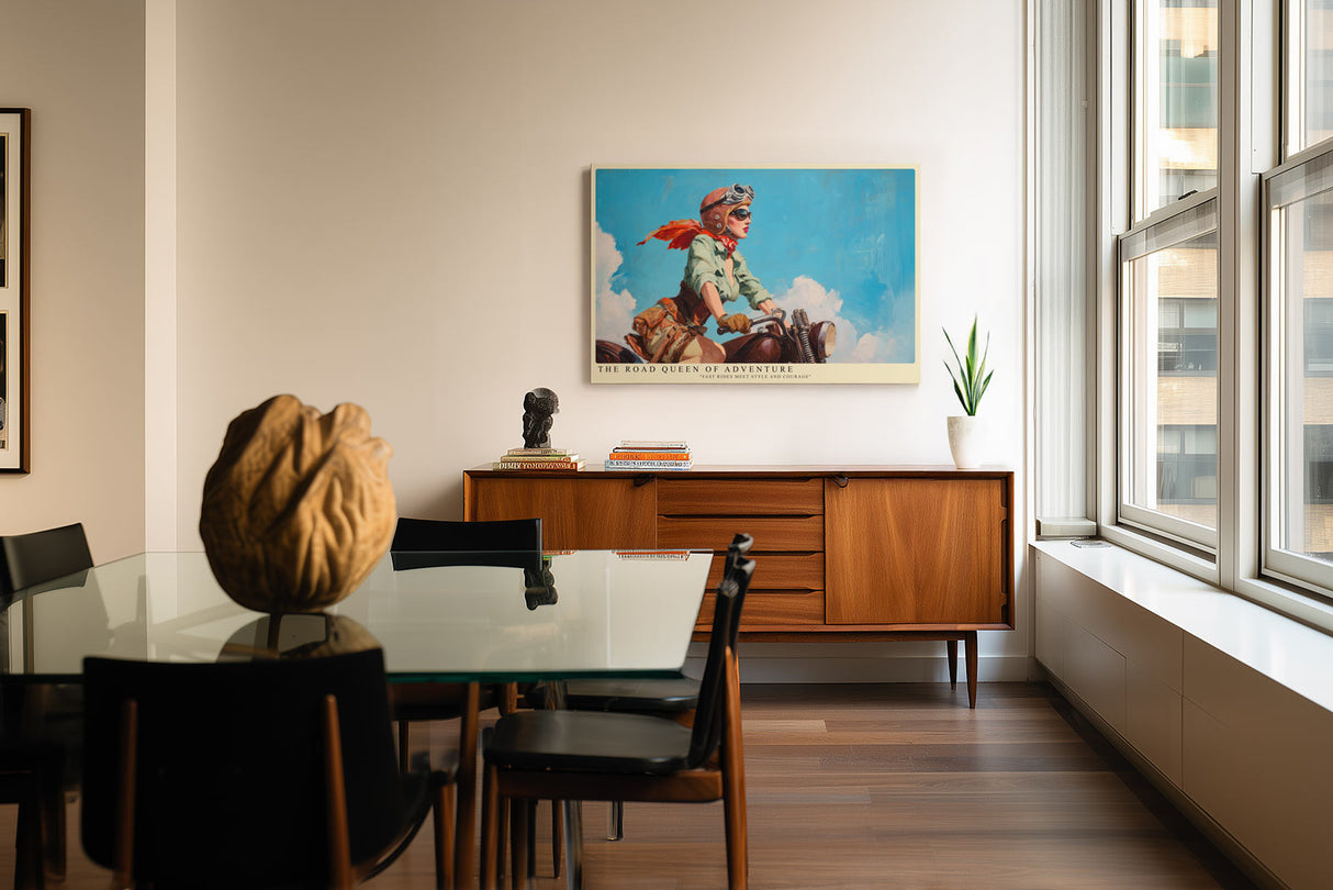 Paul Sinus Wandbild The Road Queen of Adventure – Kraftvolle Eleganz zwischen Freiheit und Stil im Retro-Design