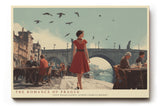 Paul Sinus Wandbild The Romance of Prague – Frau im roten Kleid auf der Karlsbrücke symbolisiert Liebe, Zeitlosigkeit und europäische Eleganz
