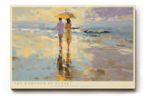 Paul Sinus Wandbild The Romance of Sunset – Paar unter Sonnenschirm am Strand in impressionistischem Stil symbolisiert Liebe und Harmonie