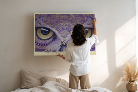 Paul Sinus Wandbild The Sacred Geometry of Wisdom Golden Owl Mandala with Mystical Symmetry and Insight
