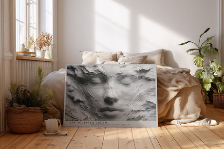 Paul Sinus Wandbild The Sculpted Dream – Zeitlose Reliefkunst eines ruhenden Gesichts, inspiriert von innerer Balance und künstlerischer Struktur