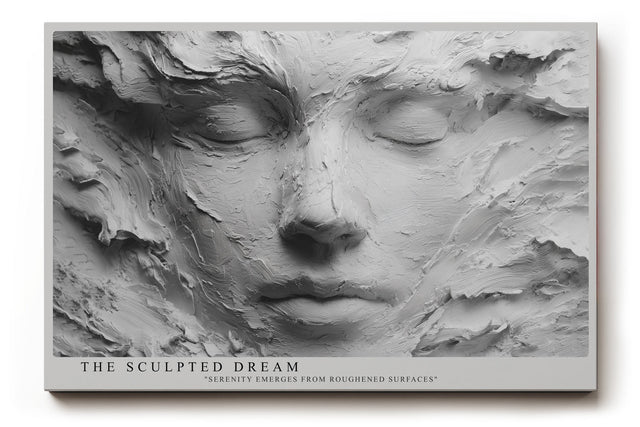 Paul Sinus Wandbild The Sculpted Dream – Zeitlose Reliefkunst eines ruhenden Gesichts, inspiriert von innerer Balance und künstlerischer Struktur