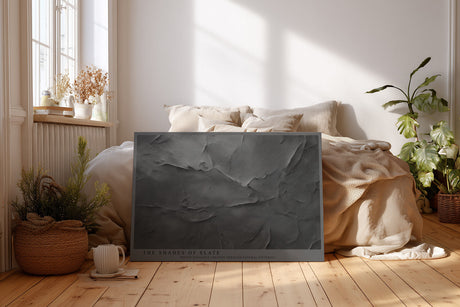 Paul Sinus Wandbild The Shades of Slate Abstraktes Naturmotiv in Grautönen, das die Struktur und Tiefe von Schiefergestein detailreich zeigt.