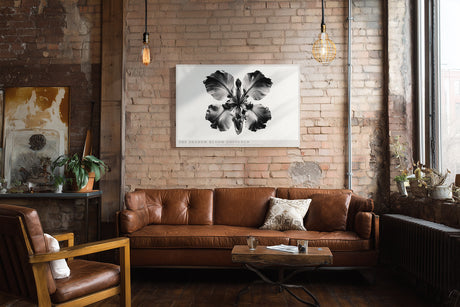 Paul Sinus Wandbild The Shadow Bloom Unfolded abstraktes florales Kunstwerk in Schwarz Weiß mit kraftvoller Symbolik zwischen Licht und Schatten