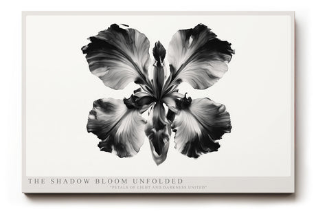Paul Sinus Wandbild The Shadow Bloom Unfolded abstraktes florales Kunstwerk in Schwarz Weiß mit kraftvoller Symbolik zwischen Licht und Schatten