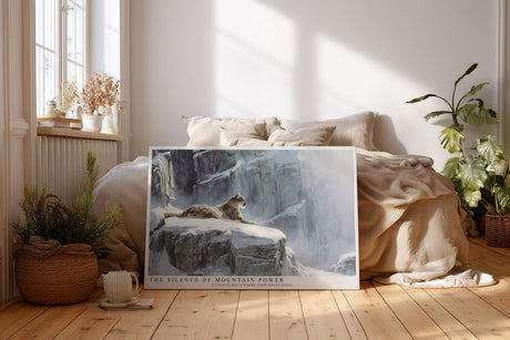 Paul Sinus Wandbild The Silence of Mountain Power Cougar in Snow Landscape