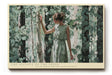 Paul Sinus Wandbild The Silence of the Trees – Frau im grünen Kleid zwischen Birken symbolisiert Ruhe, Verbundenheit und Naturharmonie