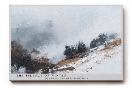 Paul Sinus Wandbild The Silence of Winter Misty Landscape with Snow and Trees