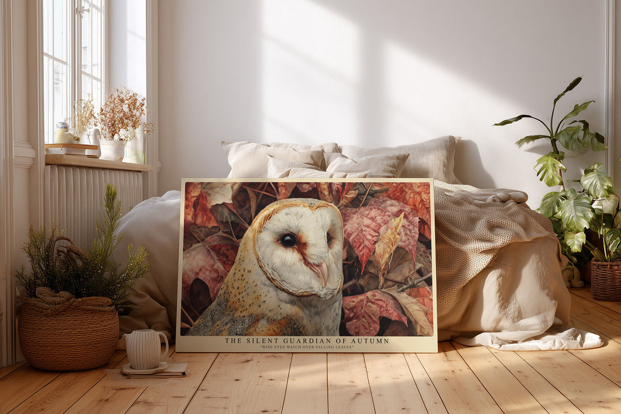 Paul Sinus Wandbild The Silent Guardian of Autumn Wisdom Among Falling Leaves