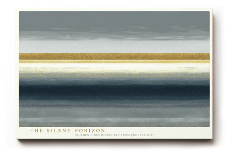 Paul Sinus Wandbild The Silent Horizon – Abstraktes Meerbild mit goldenen Linien, Symbol für Ruhe, Tiefe und endlose Weite