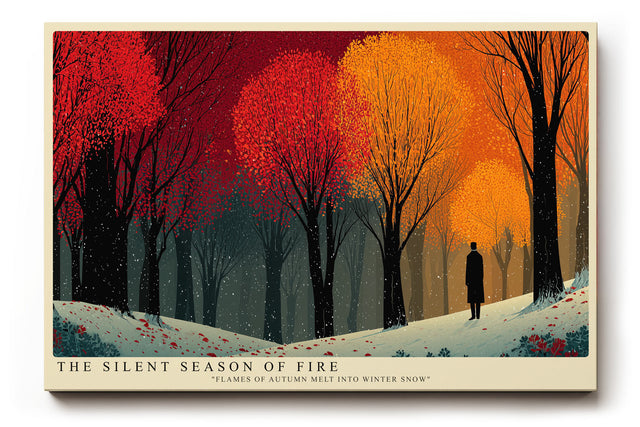 Paul Sinus Wandbild The Silent Season of Fire – Herbstliche Farbexplosion in stiller, poetischer Landschaft