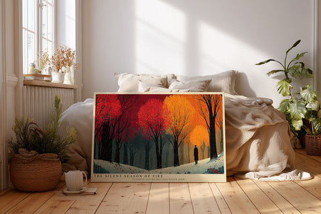 Paul Sinus Wandbild The Silent Season of Fire – Herbstliche Farbexplosion in stiller, poetischer Landschaft