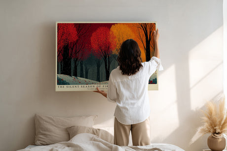 Paul Sinus Wandbild The Silent Season of Fire – Herbstliche Farbexplosion in stiller, poetischer Landschaft