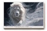 Paul Sinus Wandbild The Silent Strength of Light White Lion Emerging from Mists of Power