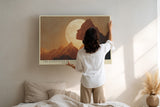 Paul Sinus Wandbild The Silhouette of Eternity – Frauensilhouette im Felsen symbolisiert Vergänglichkeit, Stärke und die Verbindung zwischen Mensch und Natur