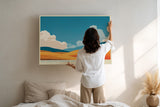 Paul Sinus Wandbild The Song of Endless Fields Poetische Landschaft mit weitem Horizont und goldenem Feld unter blauem Himmel – Sinnbild für Freiheit und Stille.