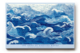 Paul Sinus Wandbild The Song of Endless Waves dynamisches Meeresmotiv mit blauen Linien und Wellenbewegung