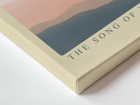Paul Sinus Wandbild The Song of the Setting Sun – Minimalistische Landschaft mit Sonne und fliegenden Vögeln, Symbol für Frieden, Freiheit und Vergänglichkeit