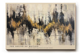 Paul Sinus Wandbild The Sound of Motion – abstrakte Komposition in Gold, Schwarz und Weiß mit rhythmischer Energie und dynamischem Ausdruck