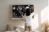 Paul Sinus Wandbild The Space Explorer Dog Verspieltes Kunstmotiv eines Hundes im Weltraum, umgeben von Sternen, Galaxien und farbintensiver Fantasie.