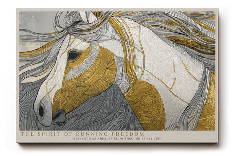 Paul Sinus Wandbild The Spirit of Running Freedom Horse in Motion with Golden Elegance