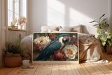 Paul Sinus Wandbild The Splendor of Living Colors Parrot and Flowers in Natural Harmony