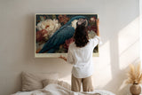 Paul Sinus Wandbild The Splendor of Living Colors Parrot and Flowers in Natural Harmony