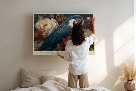 Paul Sinus Wandbild The Splendor of Living Colors Parrot and Flowers in Natural Harmony
