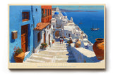 Paul Sinus Wandbild The Stairs of Santorini Dreams Mediterranean Escape of Blue and White Serenity