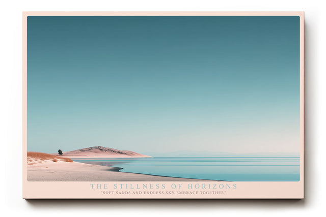 Paul Sinus Wandbild The Stillness of Horizons – Minimalistische Landschaft in Blau und Sandfarben