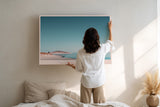 Paul Sinus Wandbild The Stillness of Horizons – Minimalistische Landschaft in Blau und Sandfarben