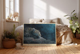 Paul Sinus Wandbild The Stillness of Midnight Strength majestätisches Tiermotiv mit ruhendem Leoparden im nächtlichen Licht