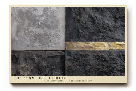 Paul Sinus Wandbild The Stone Equilibrium Modern Balance of Earth and Gold Harmony