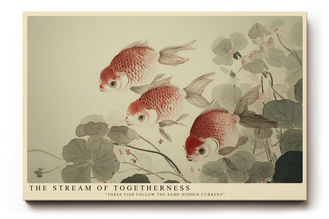 Paul Sinus Wandbild The Stream of Togetherness – Drei Fische im Fluss der Harmonie