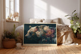 Paul Sinus Wandbild The Strength of Gentleness – majestätischer Bär mit floralen Elementen symbolisiert Harmonie zwischen Stärke und Sanftmut