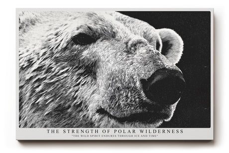 Paul Sinus Wandbild The Strength of Polar Wilderness ausdrucksstarkes Tiermotiv eines Eisbären in monochromer Darstellung