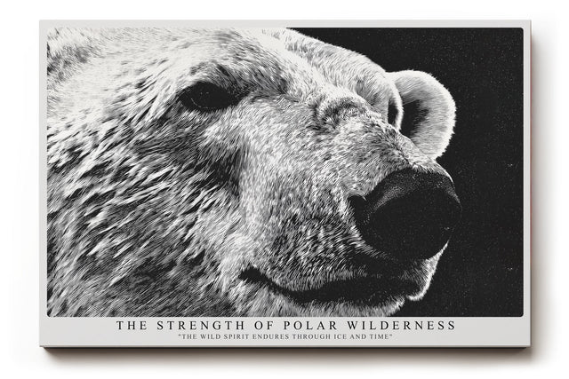 Paul Sinus Wandbild The Strength of Polar Wilderness ausdrucksstarkes Tiermotiv eines Eisbären in monochromer Darstellung