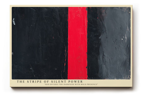 Paul Sinus Wandbild The Stripe of Silent Power abstraktes Motiv mit kräftigem roten Streifen auf dunklem Hintergrund