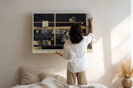 Paul Sinus Wandbild The Structure of Hidden Layers Abstract Gold and Dark Memory Fragments