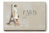 Paul Sinus Wandbild The Style of Parisian Chic – Modebewusste Frau vor dem Eiffelturm, Symbol für Eleganz, Stil und französische Lebensart