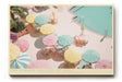 Paul Sinus Wandbild The Summer Paradise by Pool farbenfrohes Retro-Motiv mit pastellfarbenen Sonnenschirmen und Poolatmosphäre
