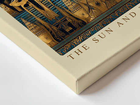 Paul Sinus Wandbild The Sun and the Sacred Eye Egyptian Symbolism in Gold and Blue