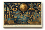 Paul Sinus Wandbild The Sun and the Sacred Eye Egyptian Symbolism in Gold and Blue
