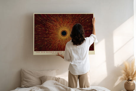 Paul Sinus Wandbild The Sun Within Every Soul Abstract Energy of Radiant Power in Red and Gold